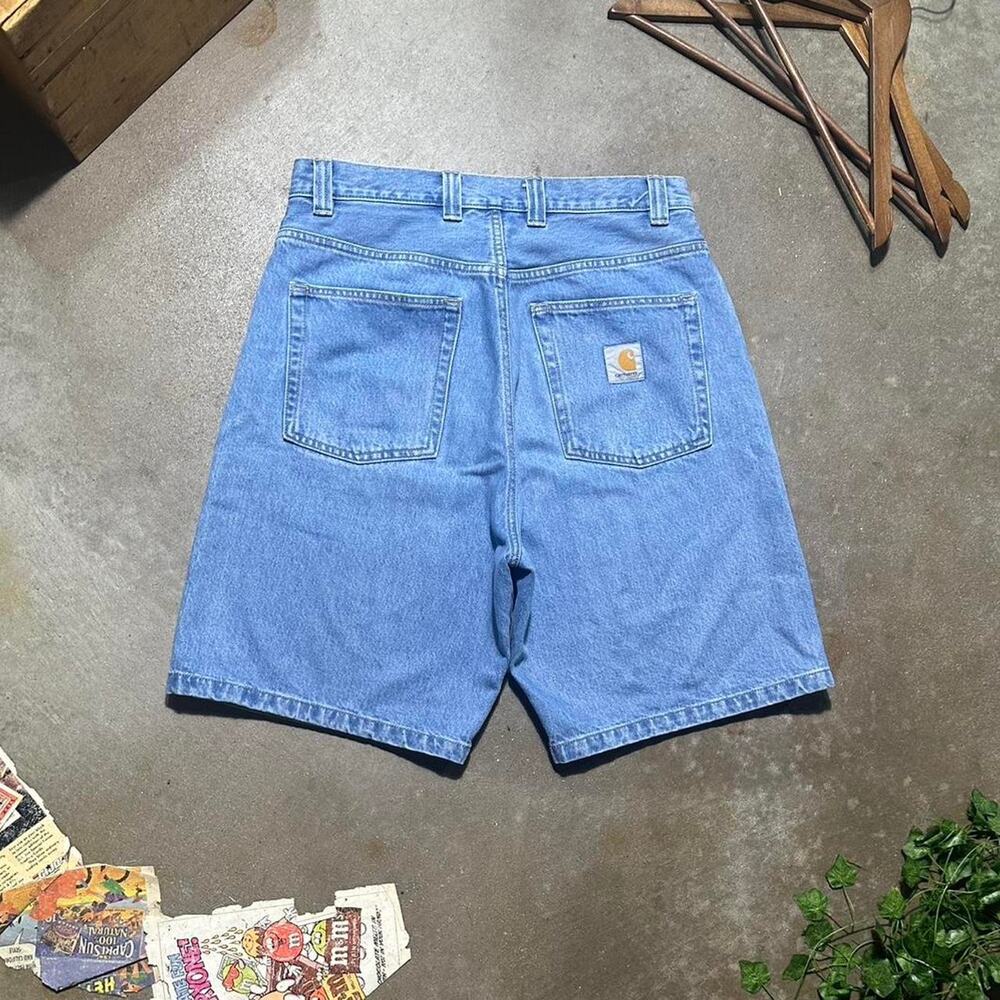 Carhartt WIP Blue Stone Bleached Brandon Shorts Mens Small Jean Shorts Jorts